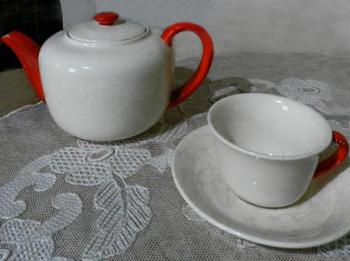 Teeservice - weißes Porzellan - 1930